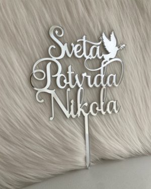 Topper Sveta Potvrda sa imenom i golubicom