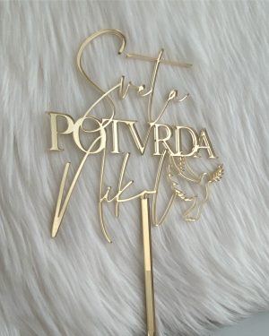 Topper Sveta Potvrda sa imenom i golubicom