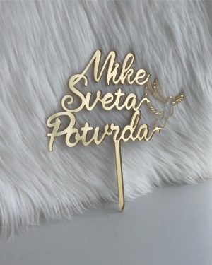 Topper Sveta Potvrda sa imenom i golubicom