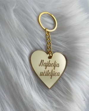 Privjesak za ključeve Najbolja učiteljica – zlatni